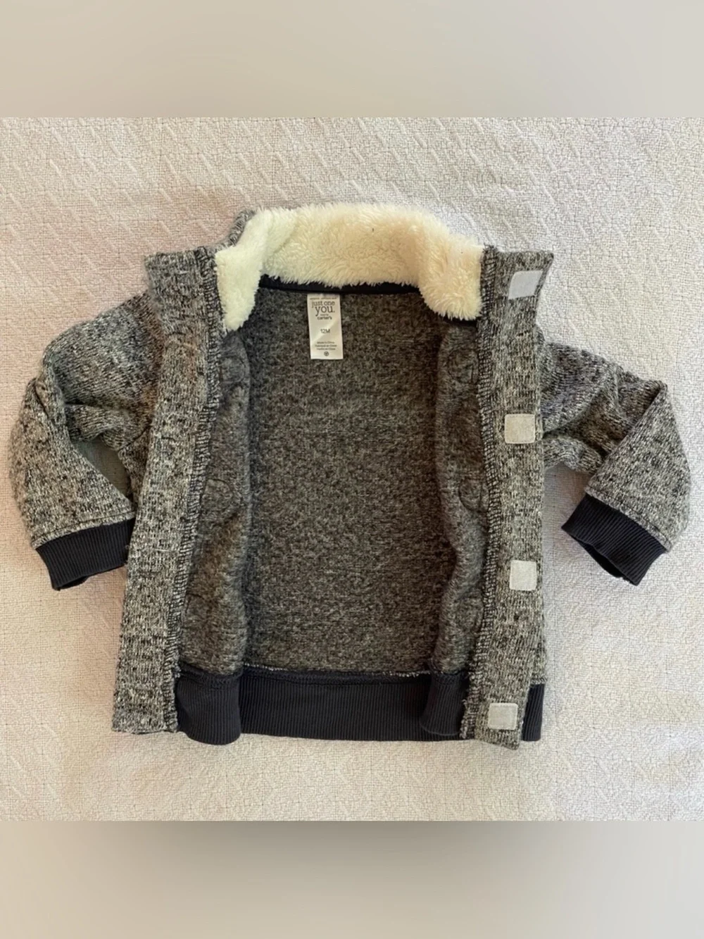 Carter’s Fleece Lined Sweater Jacket with Sherpa Lined Collar NWOT
